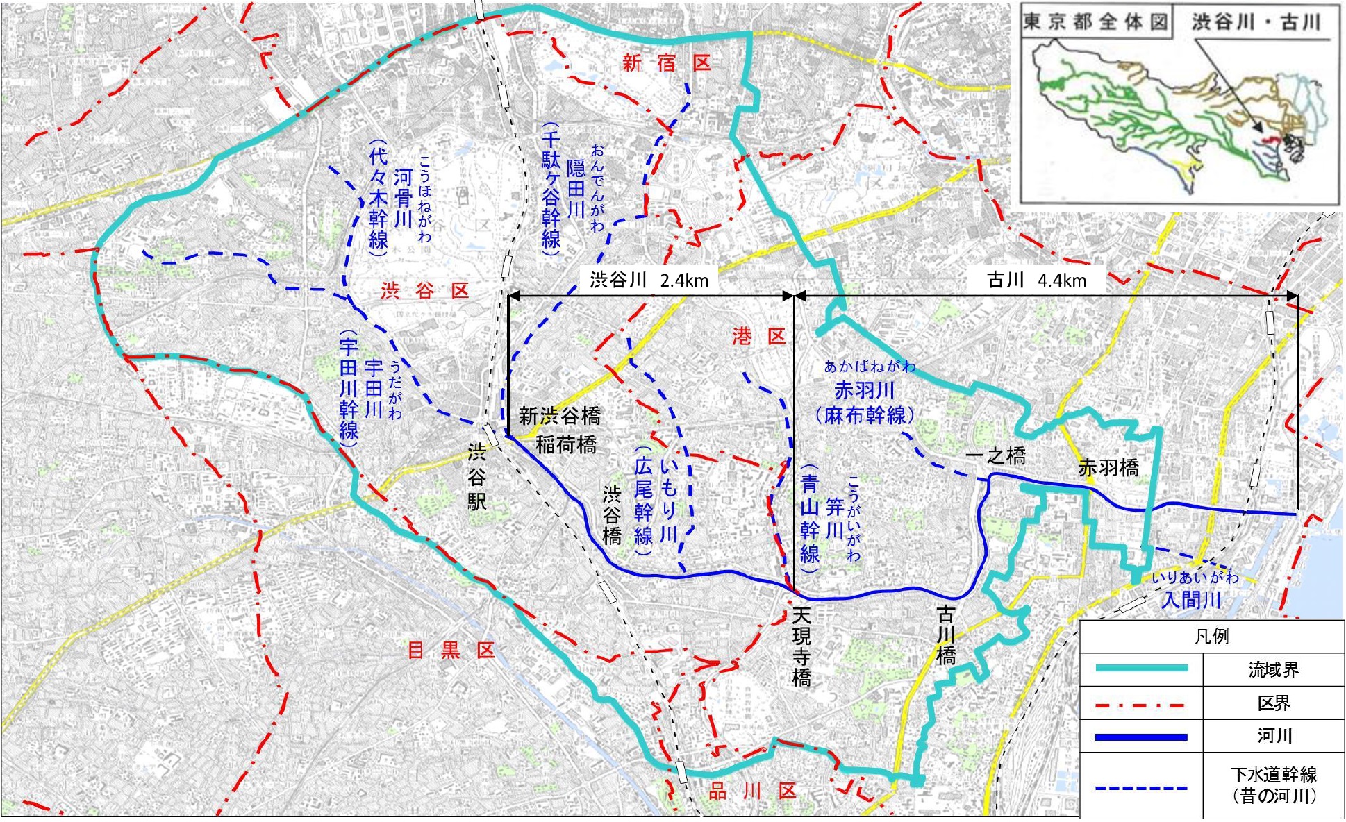 渋谷川・古川流域図